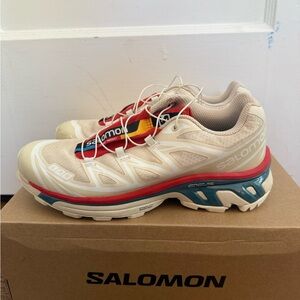 Salomon XT-6 Almond Milk, Bleached Sand & Aurora Red